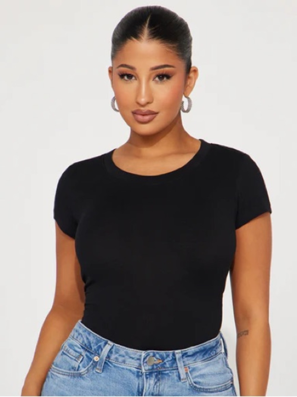 Fashion Nova Alyssa Crew Neck top in black